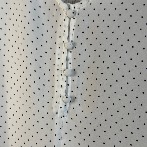 Philosophy White Cap Sleeve polka dot blouse Sz XS - Picture 5 of 9